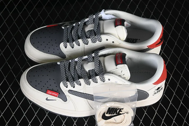 All categories Air Jordan Jordan series basketball shoes Air Jordan 1 Low High-end customized low-top sneakers Travis Scott x Fragment Design x Air Jordan 1 Low OG SP AJ1 Joe 1 joint spider rice black red low-top cultural casual sneakers QW5088-210
